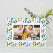 Modern Navy Gold Watercolor Foto Weihnachten (Stehend Vorderseite)