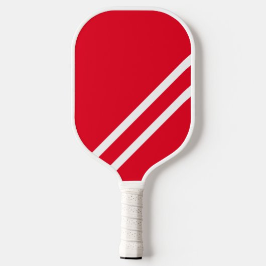 Modern Navy Hellroter Sleek White Racing Stripes Pickleball Schläger (Rückseite)