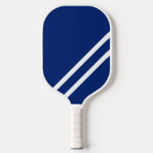 Modern Navy Hellroter Sleek White Racing Stripes Pickleball Schläger (Vorderseite)