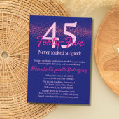 Modern Navy Hot Pink Glitzern Blush Weibchen Gebur Einladung