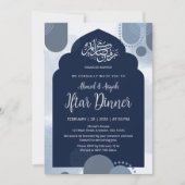 Modern Navy Iftar Invitation  withGeometric Arch Einladung (Vorderseite)
