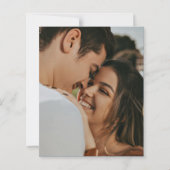 Modern Navy Photo Floral Wedding Invitation (Rückseite)