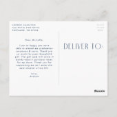 Modern Navy Photo Graduation Thank You Postkarte (Rückseite)