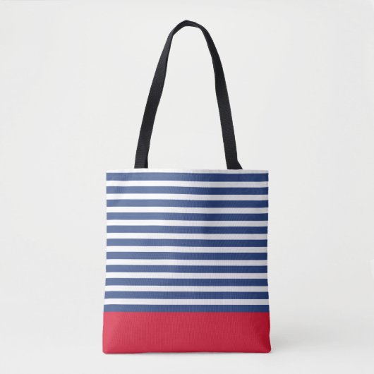 Modern Navy Streifen und Rot Tasche (Vorderseite)