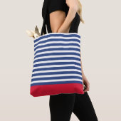 Modern Navy Streifen und Rot Tasche (Von Nahem)