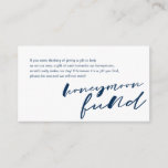 Modern Navy Tinminimalism Schriftart, Honeymoon Fu Begleitkarte<br><div class="desc">Das ist die moderne Navy Blue Tinte,  Minimalismus Schriftart,  Script,  Hochzeitskarte. Sie können die Farben des Schriftartes ändern und Ihre Hochzeitsdetails in den entsprechenden Schriftart / Schrift hinzufügen.#TeeshaDerrick</div>