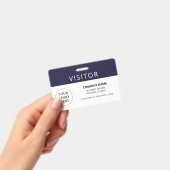 Modern Navy Visitenkarten Company Logo Ausweis (Handheld)