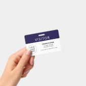 Modern Navy Visitenkarten Company Logo Ausweis (Handheld)