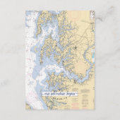 Modern Navy #Wedding Annapolis MD Nautical Map Begleitkarte (Rückseite)