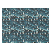 Modern Navy White Christmas Trees Dark Night Tischdecke (Vorderseite (Horizontal))