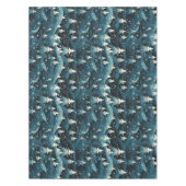 Modern Navy White Christmas Trees Dark Night Tischdecke (Vorderseite)