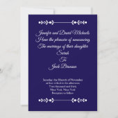 Modern Navy & White Wedding invitation Einladung (Vorderseite)