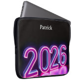 Modern Neon 2026 Happy New Year Welcome Laptopschutzhülle (Vorne Rechts)