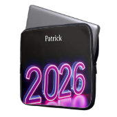 Modern Neon 2026 Happy New Year Welcome Laptopschutzhülle (Vorderseite Links)