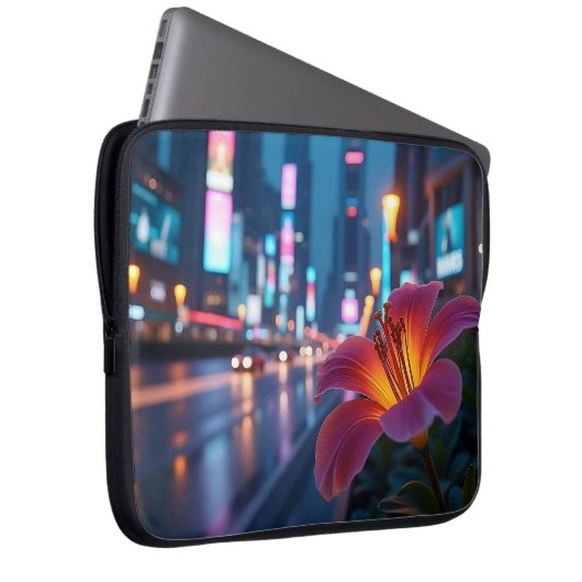 Modern Neon Bloom 15' Laptopschutzhülle (Vorne Rechts)