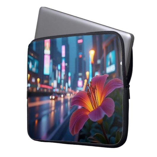 Modern Neon Bloom 15' Laptopschutzhülle (Vorderseite Links)