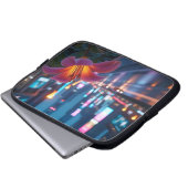 Modern Neon Bloom Cityscape 10' Laptopschutzhülle (Vorne Knopf)