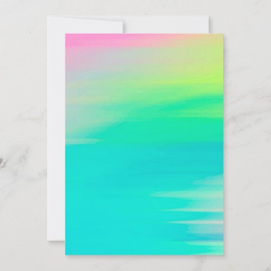 Modern Neon Bright Colorful Birthday Party Einladung (Rückseite)