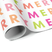 Modern Neon Frohe Weihnachts-Wrapping Papier Geschenkpapier (Rolleneckpunkt)