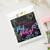 Modern Neon Glow Black Pool Party Birthday Geschenktütchen (Versiegelt)
