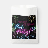 Modern Neon Glow Black Pool Party Birthday Geschenktütchen (Vorderseite)