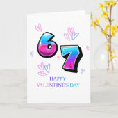 Modern Neon Gradient Happy Valentine's Day Card Karte (Gelbe Blume)