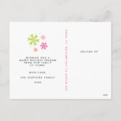 Modern Neon Merry Christmas Feiertagspostkarte (Rückseite)