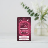 Modern Neon Pink Bakery Chef’s Hat Logo Glowing Visitenkarte (Stehend Vorderseite)