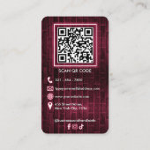 Modern Neon Pink Bakery Chef’s Hat Logo Glowing Visitenkarte (Rückseite)