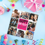 Modern Neon Pink Friends Foto Collage Geburtstag Karte<br><div class="desc">Diese moderne und lustige Geburtstagskarte ist perfekt für Ihren Freund oder Familienmitglied. Es verfügt über ein 8-Foto-Collage-Raster, fett formatierten Schriftart, handgeschriebene Unterschriftentypografie und eine besondere Nachricht an das Geburtstagsmädchen, dessen Alter stolz dargestellt wird. (Das Alter kann auf eine beliebige Zahl geändert werden.) Die Farbgebung umfasst Neonrosa, Schwarz und Weiß. Es...</div>