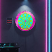Modern Neon Pink & Lime Green "Find Your Focus" Dartscheibe