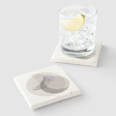 Modern Neutral Abstract Decor | Soft Minimal Luxur Steinuntersetzer (Seitenansicht)