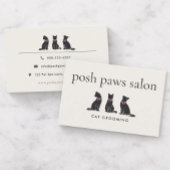 Modern Neutral Cat Grooming Visitenkarte