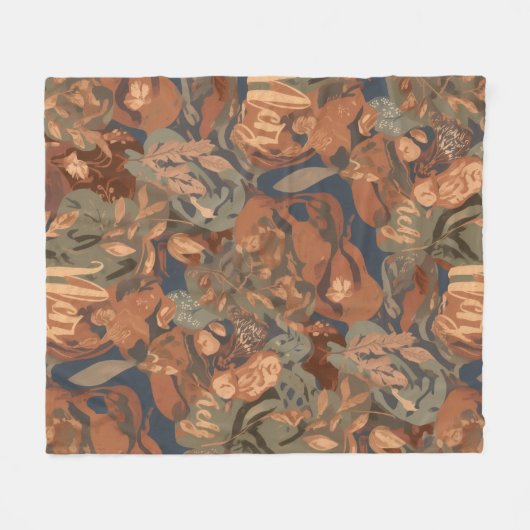 Modern Neutral Checkerboard Pattern | Trendy Home Fleecedecke (Vorderseite (Horizontal))