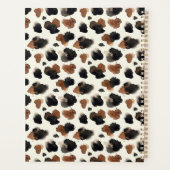 Modern Neutral Chocolate Cow Print Aesthetic Planer (Rückseite)