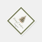 Modern Neutral Christmas Tree Family Napkins Serviette (Ecke)