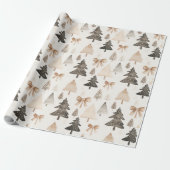 Modern Neutral Christmas Tree Wrapping Paper Geschenkpapier (Ungerollt)