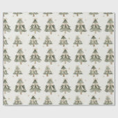 Modern Neutral Christmas Tree Wrapping Paper Geschenkpapier (Flach)