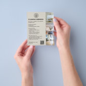 Modern Neutral Cleaning Services Photo Logo QR Flyer (Gruppe)