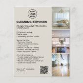 Modern Neutral Cleaning Services Photo Logo QR Flyer (Vorne)