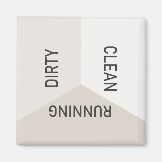 Modern Neutral Dirty Clean Dishwasher Magnet (Vorne)