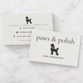 Modern Neutral Dog Groomer | Editable Visitenkarte