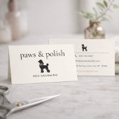 Modern Neutral Dog Groomer | Editable Visitenkarte