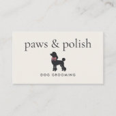 Modern Neutral Dog Groomer | Editable Visitenkarte (Vorderseite)