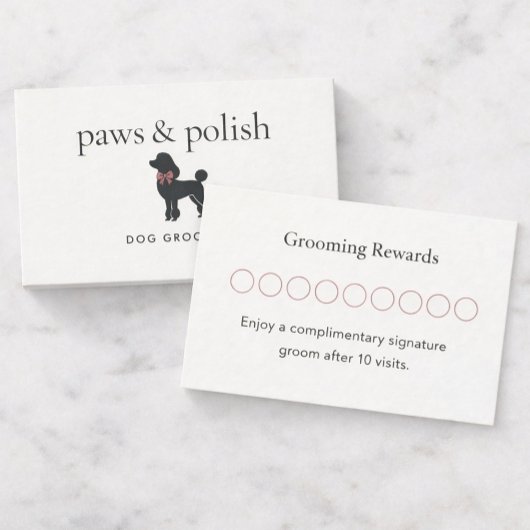 Modern Neutral Dog Groomer Loyalty Card | Editable Treuekarte