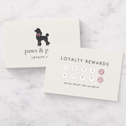 Modern Neutral Dog Groomer Loyalty Card | Editable Treuekarte