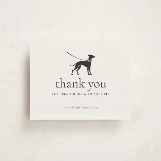 Modern Neutral Dog Walker Business Insert | Thank Dankeskarte