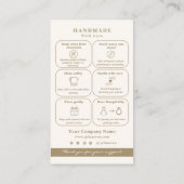 Modern Neutral Gold Jewelry Card Insert Card (Rückseite)