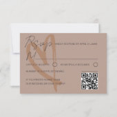 Modern Neutral Heart Wedding RSVP Card Karte (Vorderseite)