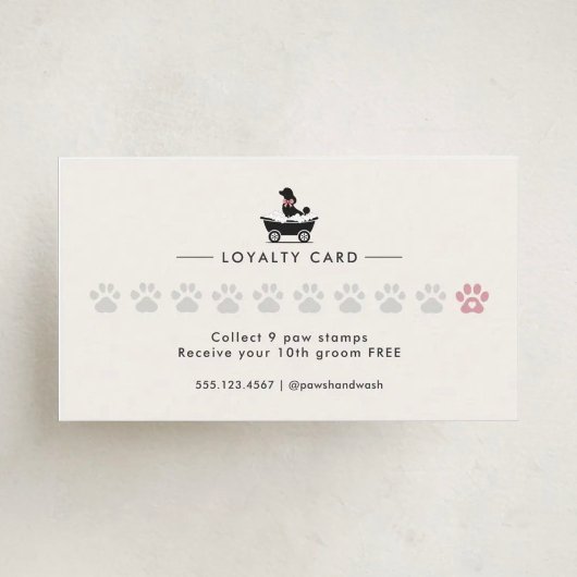 Modern Neutral Mobile Dog Groomer Loyalty Card Treuekarte
